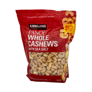 One unit of Kirkland Fancy Whole Cashews with Sea Salt 2.5 lbs