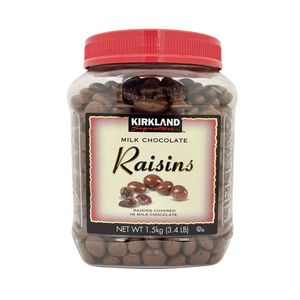 One unit of Kirkland Milk Chocolate Covered Raisins 3.4 lbs