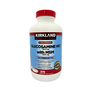 One unit of Kirkland Signature Extra Strength Glucosamine with MSM 1500mg 375 Tablets