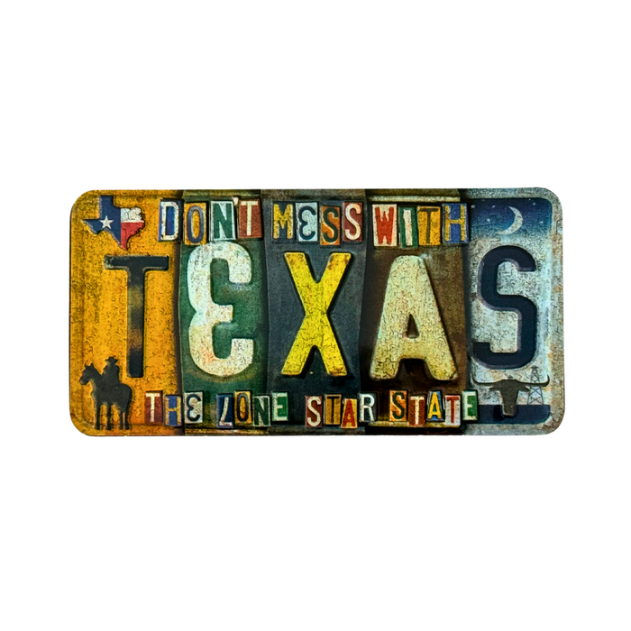 License Plate Stamped Metal Magnet - Texas