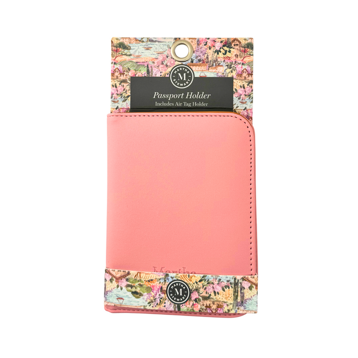 Martha Stewart Passport Holder with Air Tag Holder - Pink