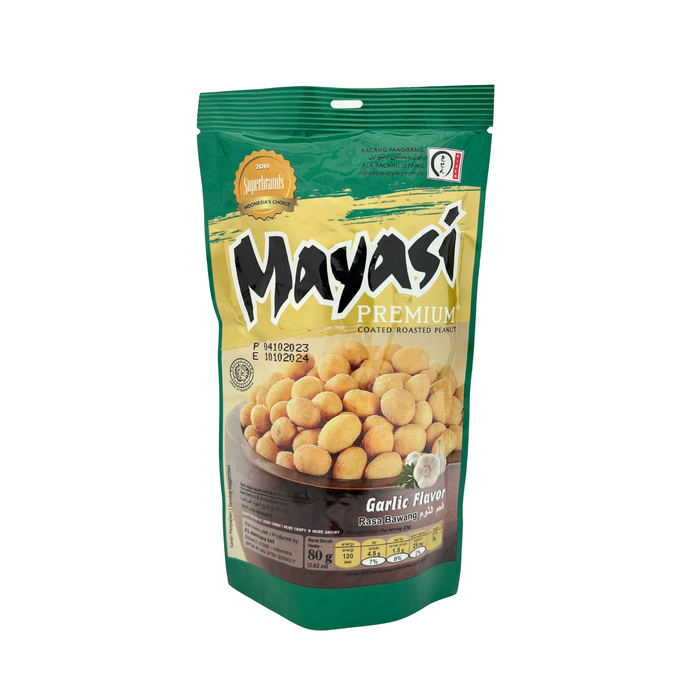 Mayasi Premium Coated Roasted Peanuts Garlic 2.82 oz