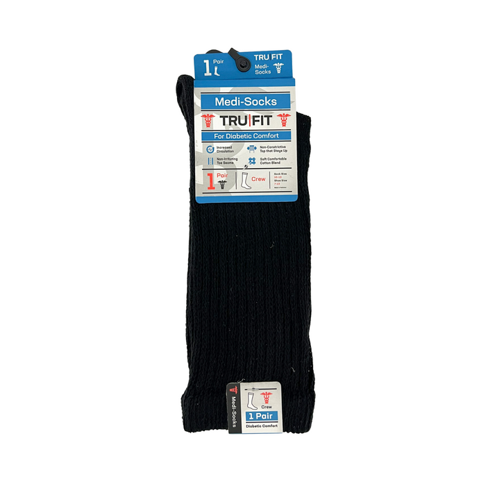 Medi Socks for Diabetic Comfort Crew Socks 1 pair - Black