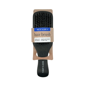 One unit of Men's Own Natural Bristles Hair Brush 5098 - Black