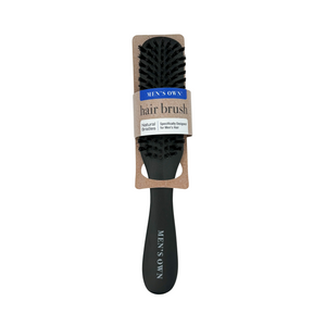 One unit of Men's Own Natural Bristles Hair Brush 5099 - Black