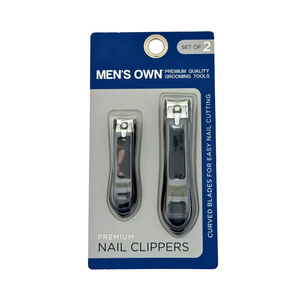 One unit of Men's Own Premium Nail Clippers - Set of 2 - Black