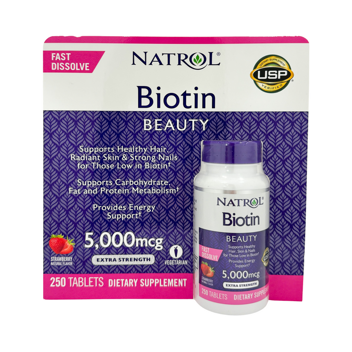 Natrol Biotin Beauty 5000 mcg 250 Fast Dissolve Tablets