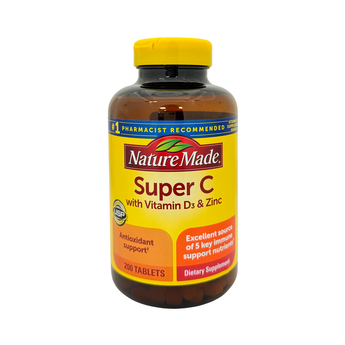 Nature Made Super C with Vitamin D3 and Zinc 200 Tablets