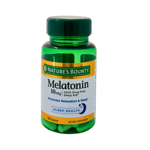 One unit of Nature's Bounty Melatonin 10 mg 60 Capsules