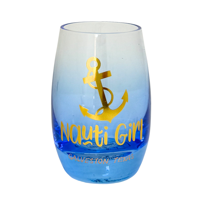 Nauti Girl Wine Shot Glass - Galveston Texas