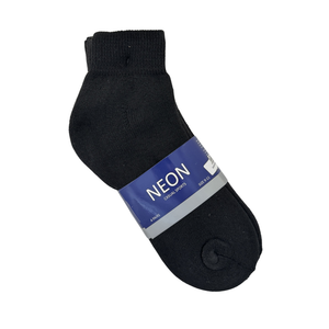 One unit of Neon Casual Sports Men's Ankle Socks 4 pair Black