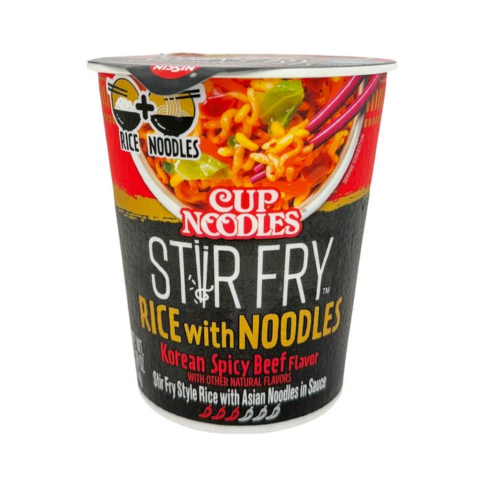 Nissin Cup Stir Fry Rice with Noodles Korean Spicy Beef 2.68 oz