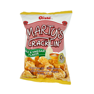 Oishi Marty's Cracklin Vegetarian Chicharon Salt & Vinegar 3.17 oz