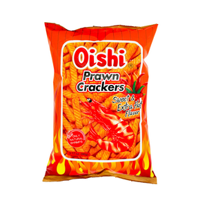 One unit of Oishi Prawn Crackers Sweet & Extra Hot 3.17 oz