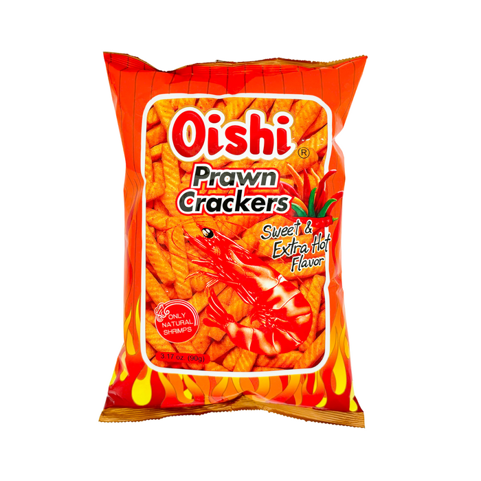 Oishi Prawn Crackers Sweet & Extra Hot 3.17 oz