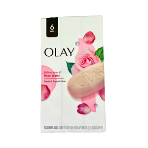 One unit of Olay Rose Water Cleansing Bars 6 pc x 4 oz