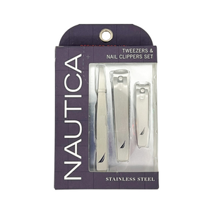 One unit of Nautica Stainless Steel Tweezers and Nail Clipper Set