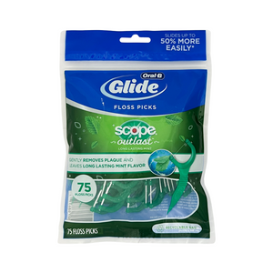 One unit of Oral-B Glide Floss Picks with Scope Outlast 75 pcs