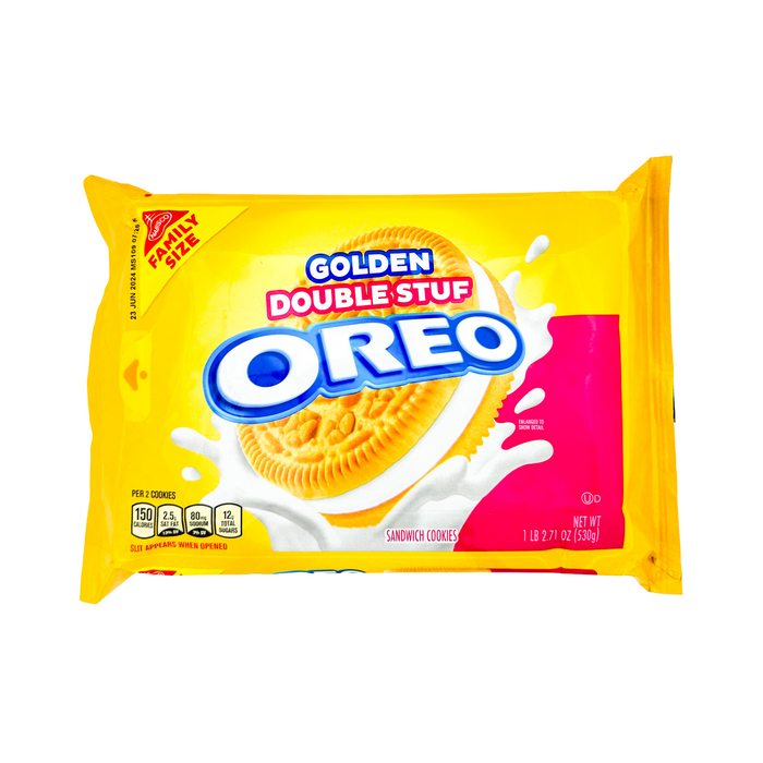 Oreo Golden Double Stuf  Sandwich Cookies Family Size 1 lb 2.71 oz