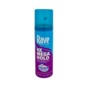 One unit of Rave Hair Spray 4x Mega Hold - Travel Size 1.5 fl oz