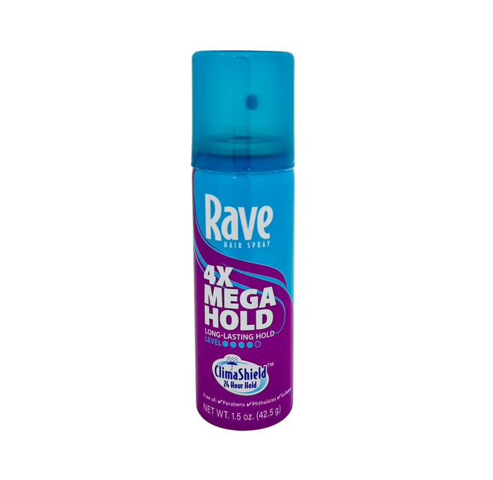 Rave Hair Spray 4x Mega Hold - Travel Size 1.5 fl oz