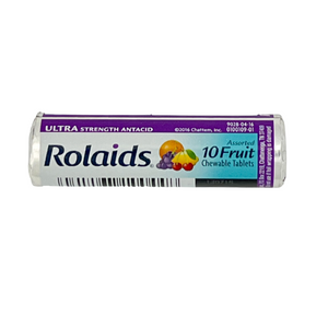One unit of Rolaids Ultra Strength Antacid 10 Fruit Chewable Tablets