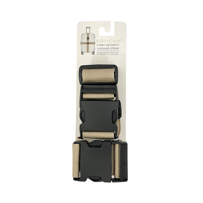 Ruby + Cash  2-Way Security Luggage Strap 75 x 2 in - Taupe