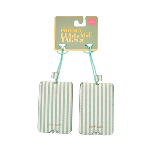 One unit of Ruby + Cash 2pk Privacy Luggage Tags - Sage -  Sea Green/White