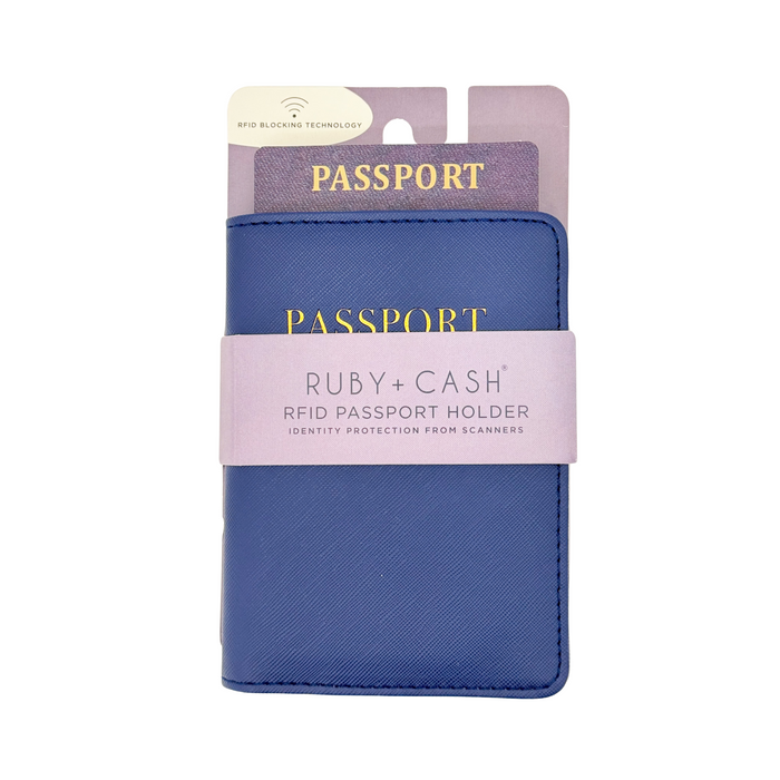 Ruby + Cash RFID Passport Holder - Midnight
