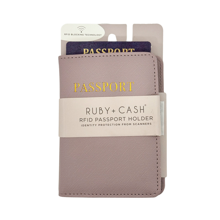 Ruby + Cash RFID Passport Holder - Purplesmoke