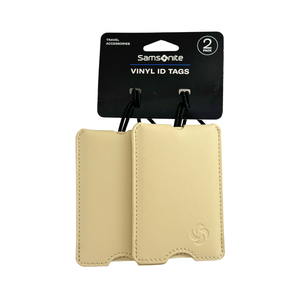 One unit of Samsonite 2 Pack Vinyl ID Tags - Almond Beige