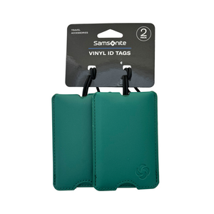 One unit of Samsonite 2 Pack Vinyl ID Tags - Dark Green