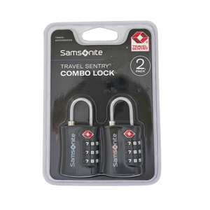 One unit of Samsonite 2pk - 3 Dial Combo Lock - Black