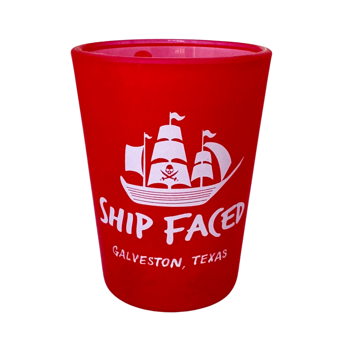 Ship Faced Velvet Shot Glass - Galveston Texas