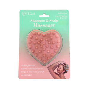 One unit of Spa Bella Shampoo and Scalp Massager Brush - Pink/Green