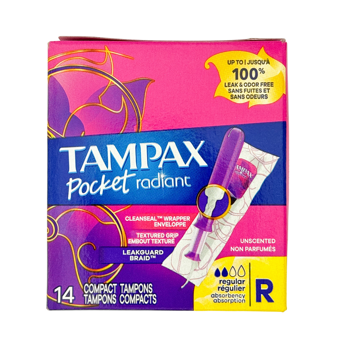 Tampax Pocket Radiant Regular Unscented 14 Tampons