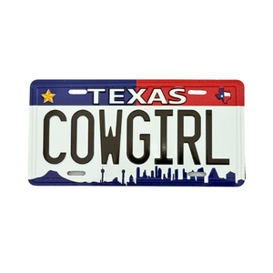 One unit of Texas Cowgirl License Plate Magnet 3.5 in x 1.75 in