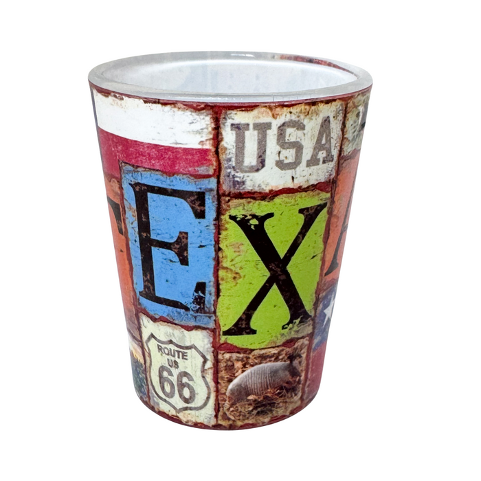 Texas Icon Patchwork Shot Glass