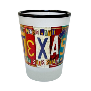One unit of Texas License Plate Frosted Shot Glass