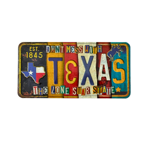 One unti of Texas License Plate Stamped Metal Magnet