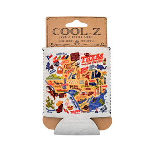 One unit of Texas Map- Koozie - Beverage Cooler - Neoprene Can Holder