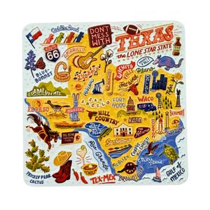 One unit of Texas Map Stamped Metal Magnet
