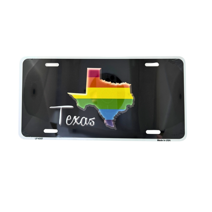 Texas Rainbow Map License Plate