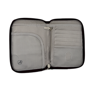One unit of Travelon Passport Zip Wallet - Wine - inside