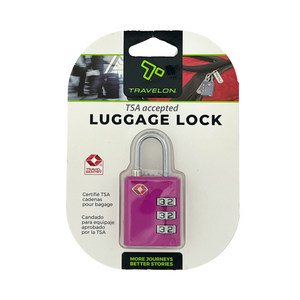 One unit of Travelon TSA Accepted 3-Dial Luggage Lock - Pink