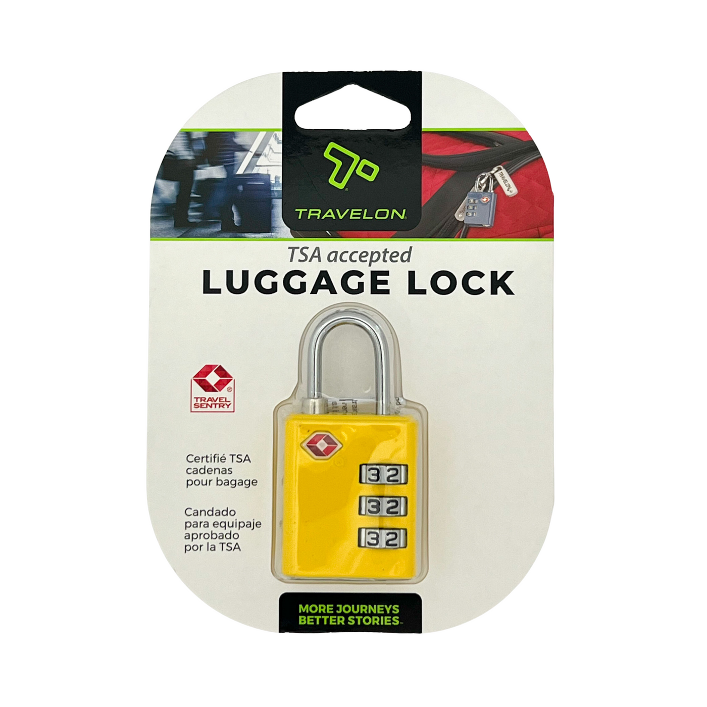 Travelon TSA Accepted 3 Dial Luggage Lock Yellow