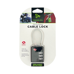 One unit of Travelon TSA Accepted Cable Lock - Black