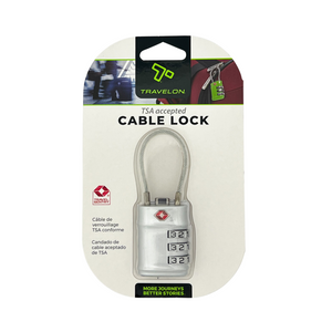 One unit of Travelon TSA Accepted Cable Lock - Silver