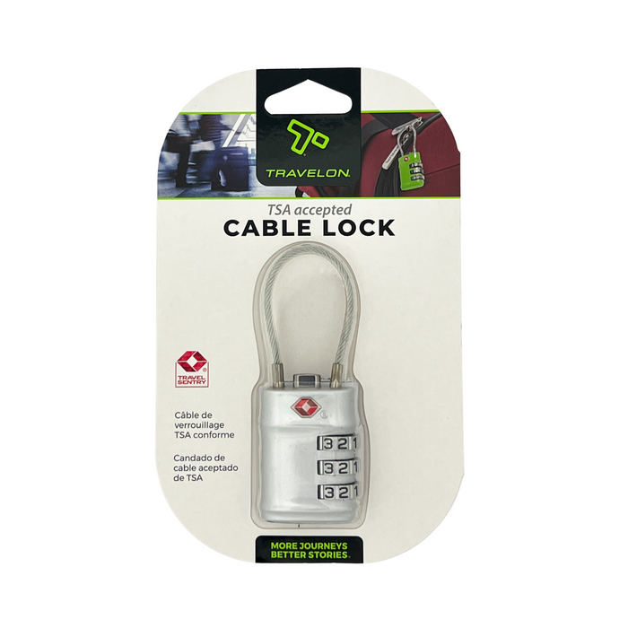 Travelon TSA Accepted Cable Lock - Silver