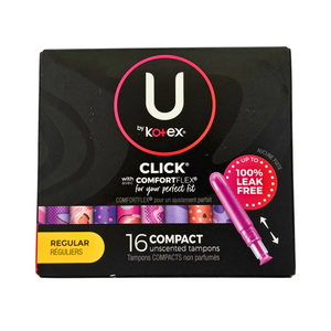 One unit of U by Kotex Regular 16 Compact Unscented Tampons